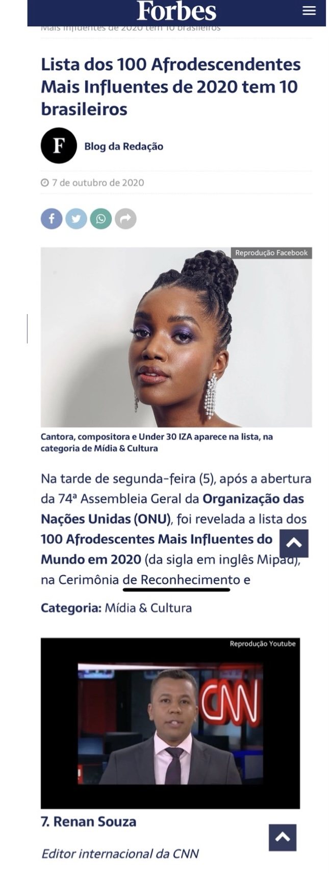 Print de matéria de imprensa sobre Renan de Souza